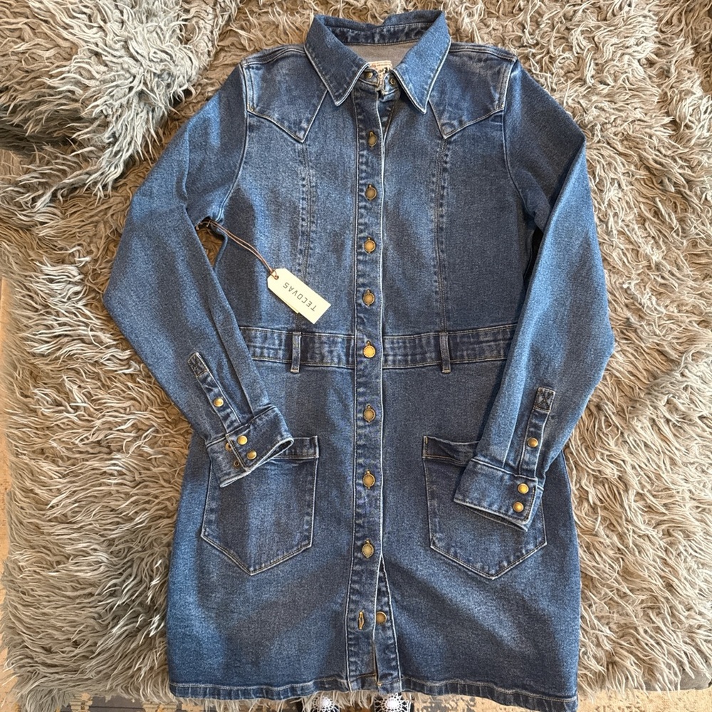 Tecovas Denim Button-Up Dress